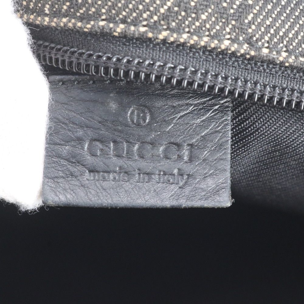 Gucci GG Canvas Leather Tote Shoulder Hand Black — view 9