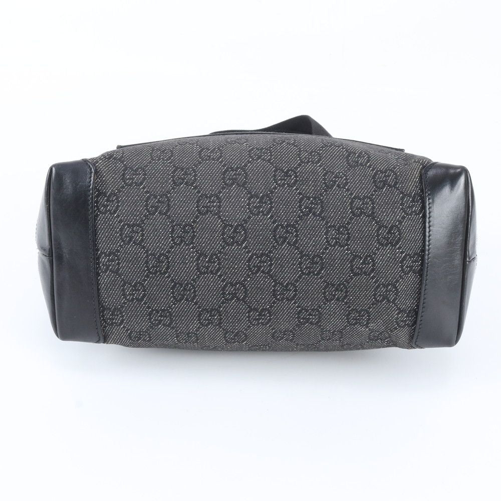 Gucci GG Canvas Leather Tote Shoulder Hand Black — view 5