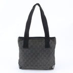 Gucci GG Canvas Leather Tote Shoulder Hand Black — view 3