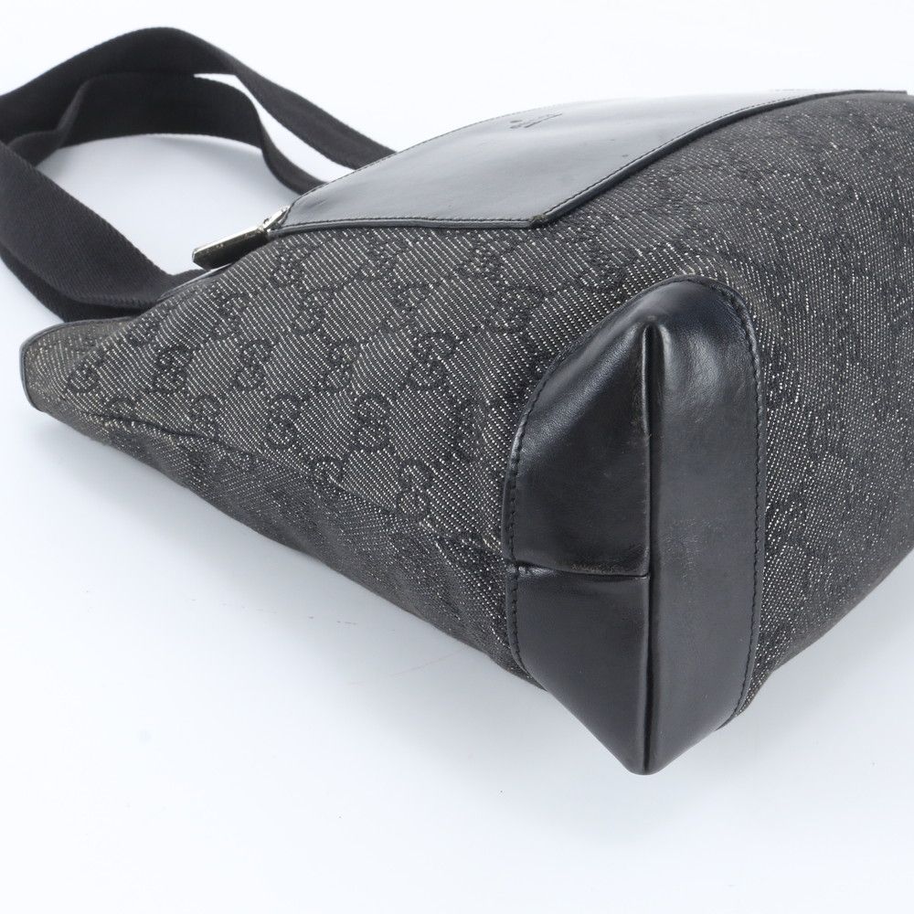 Gucci GG Canvas Leather Tote Shoulder Hand Black — view 6