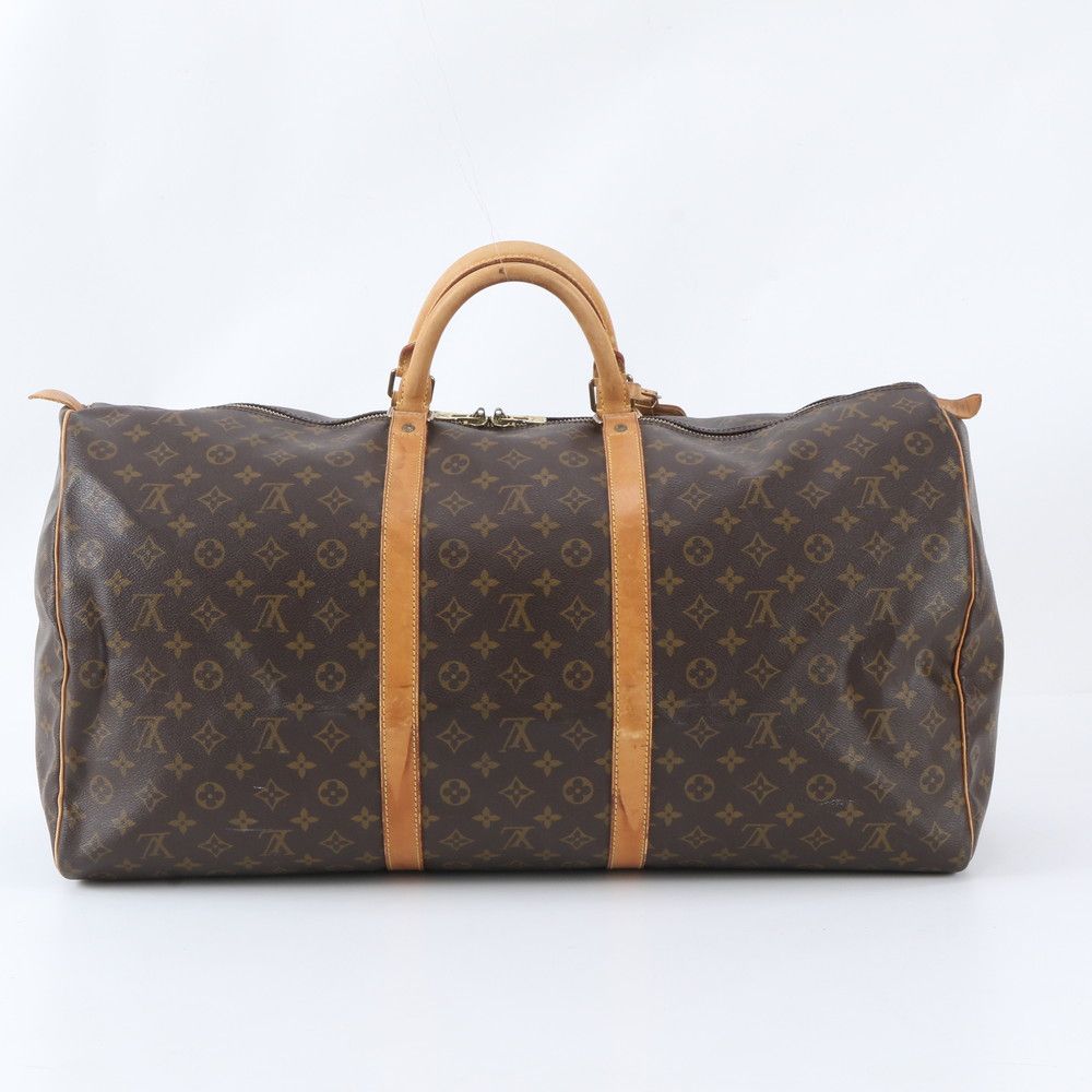 Louis Vuitton Monogram Keepall 60 Leather Boston Bag Tote Carry — view 3
