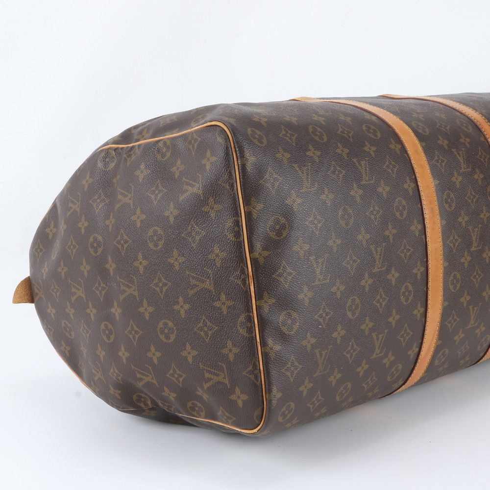 Louis Vuitton Monogram Keepall 60 Leather Boston Bag Tote Carry — view 5