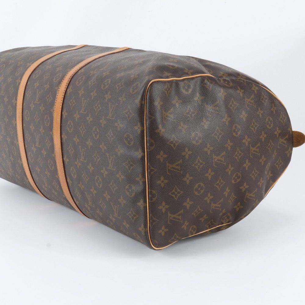 Louis Vuitton Monogram Keepall 60 Leather Boston Bag Tote Carry — view 4