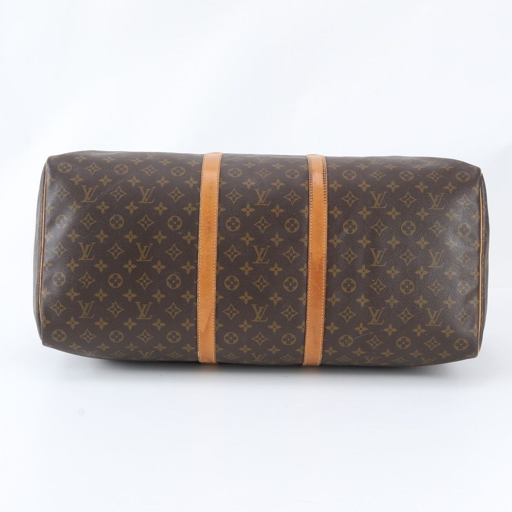 Louis Vuitton Monogram Keepall 60 Leather Boston Bag Tote Carry — view 6
