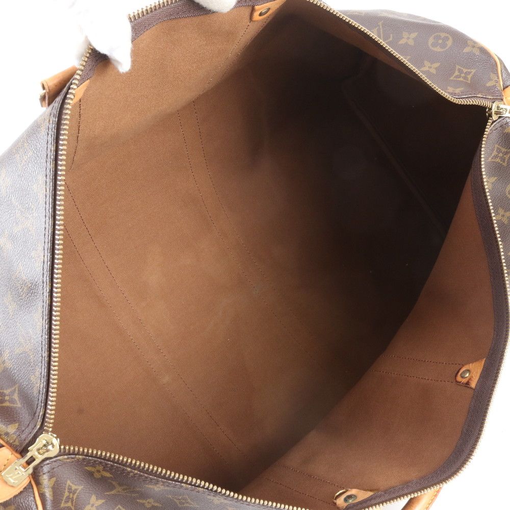 Louis Vuitton Monogram Keepall 60 Leather Boston Bag Tote Carry — view 7
