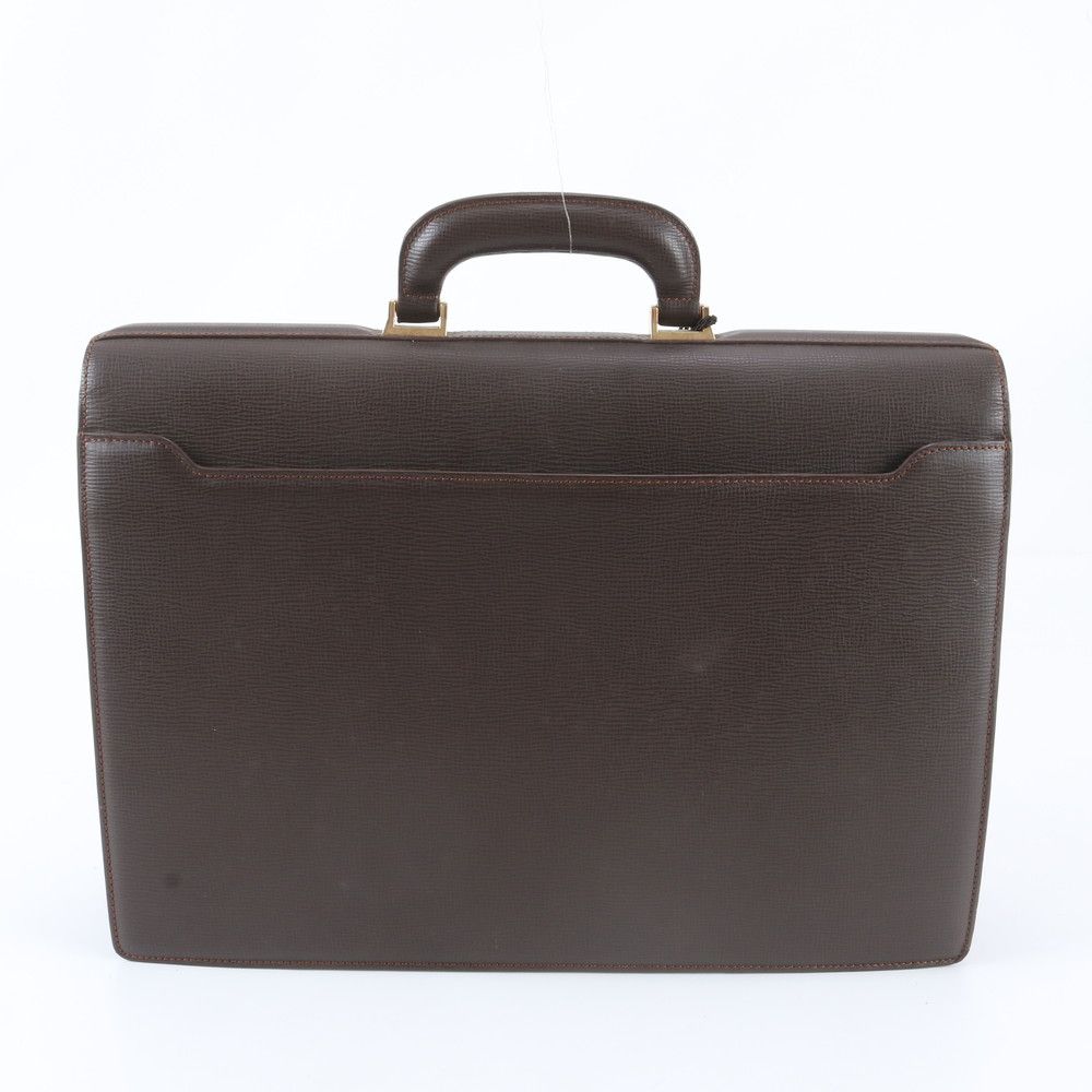 Loewe Anagram Leather Business Document Briefcase Tote Brown — view 3