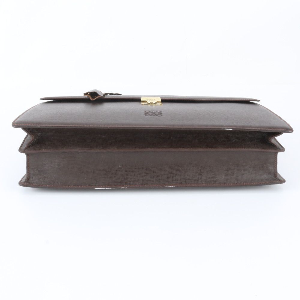 Loewe Anagram Leather Business Document Briefcase Tote Brown — view 5