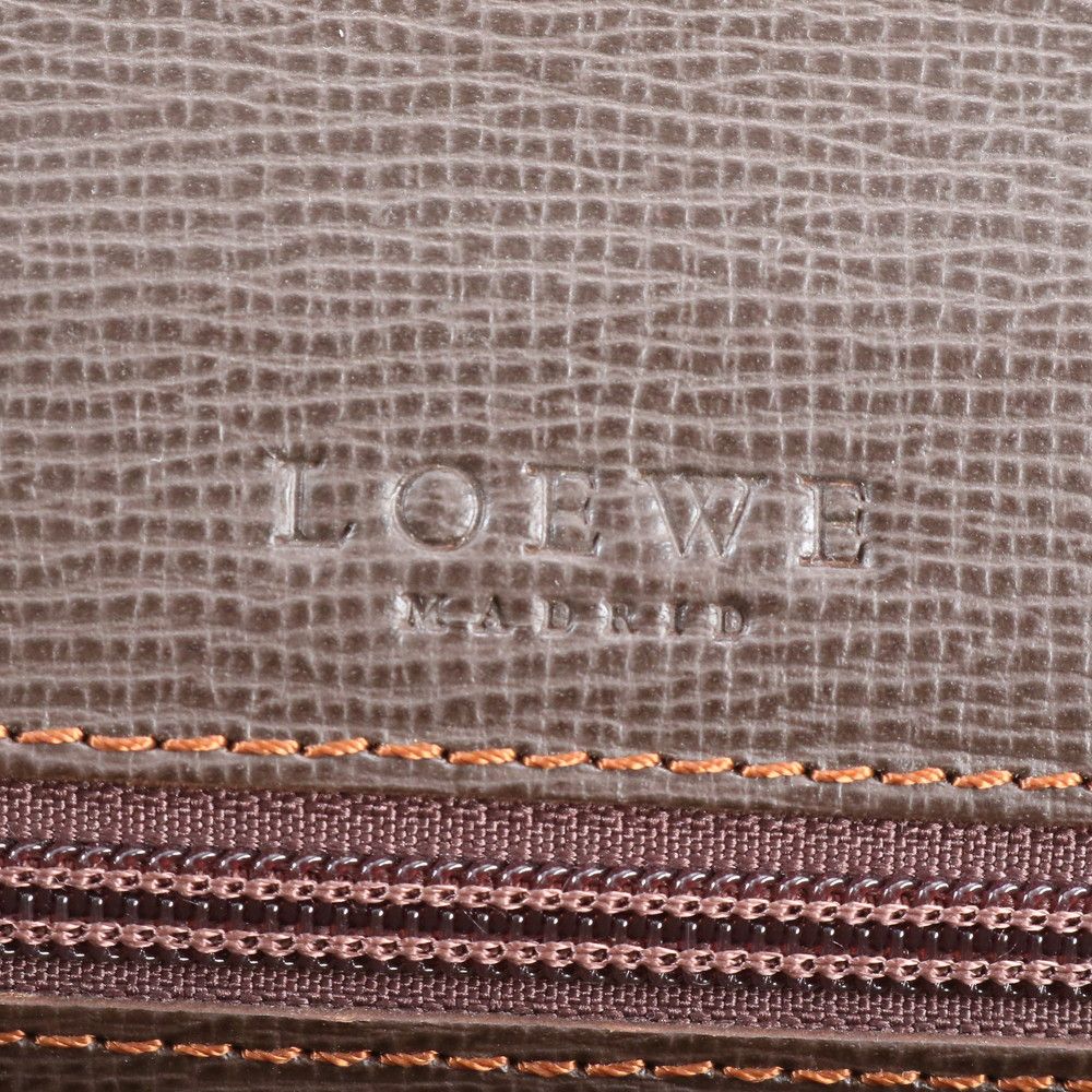Loewe Anagram Leather Business Document Briefcase Tote Brown — view 9