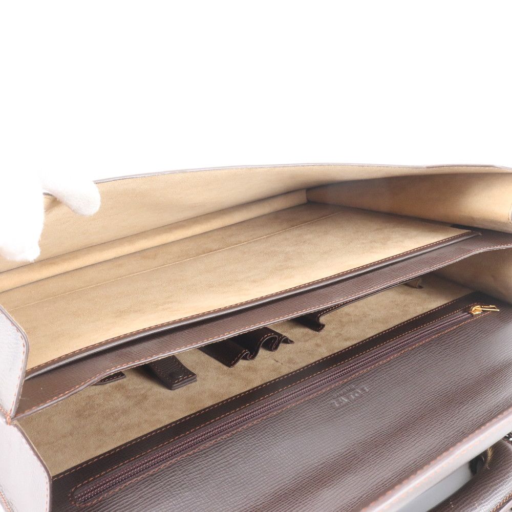 Loewe Anagram Leather Business Document Briefcase Tote Brown — view 8