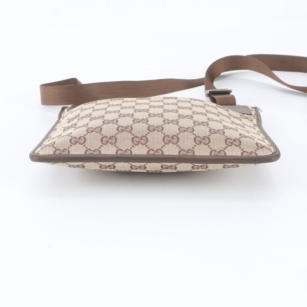Gucci GG Canvas 019 Leather Shoulder Bag Crossbody Messenger Brown — view 6
