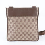 Gucci GG Canvas 019 Leather Shoulder Bag Crossbody Messenger Brown — view 3