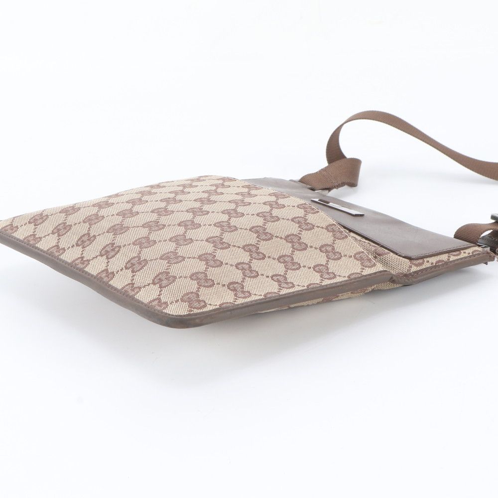 Gucci GG Canvas 019 Leather Shoulder Bag Crossbody Messenger Brown — view 4