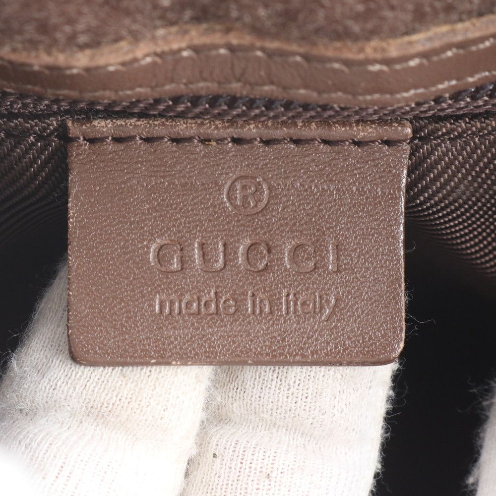 Gucci GG Canvas 019 Leather Shoulder Bag Crossbody Messenger Brown — view 9