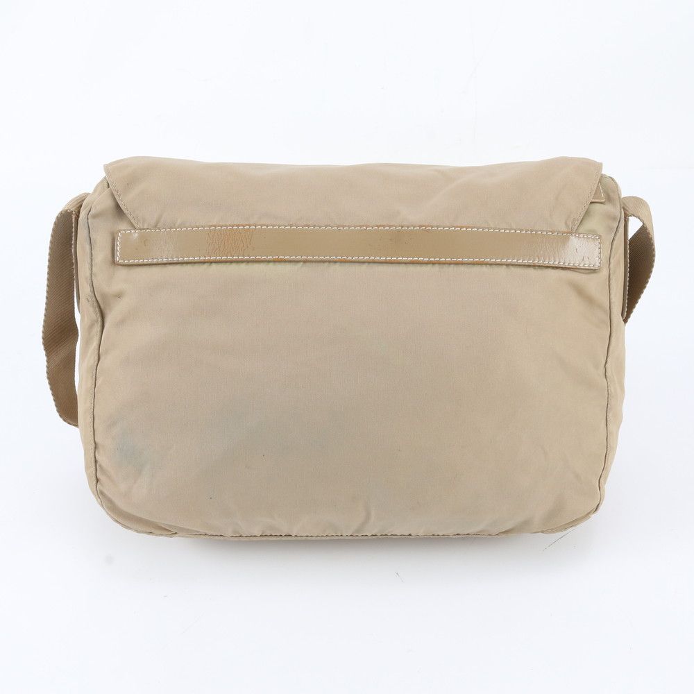 Prada Tessuto Nylon Triangle Logo Leather Shoulder Bag Crossbody — view 3