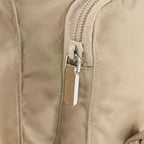 Prada Tessuto Nylon Triangle Logo Leather Shoulder Bag Crossbody — view 8