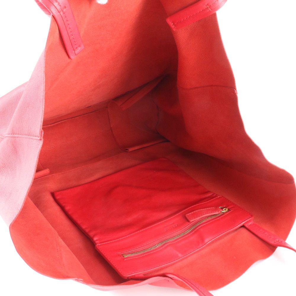 Celine Horizontal Cabas Red Leather Tote Shoulder — view 7