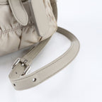 Prada Tessuto Nylon Triangle Logo Gathered Leather 2-Way Shoulder Bag Crossbody — view 3