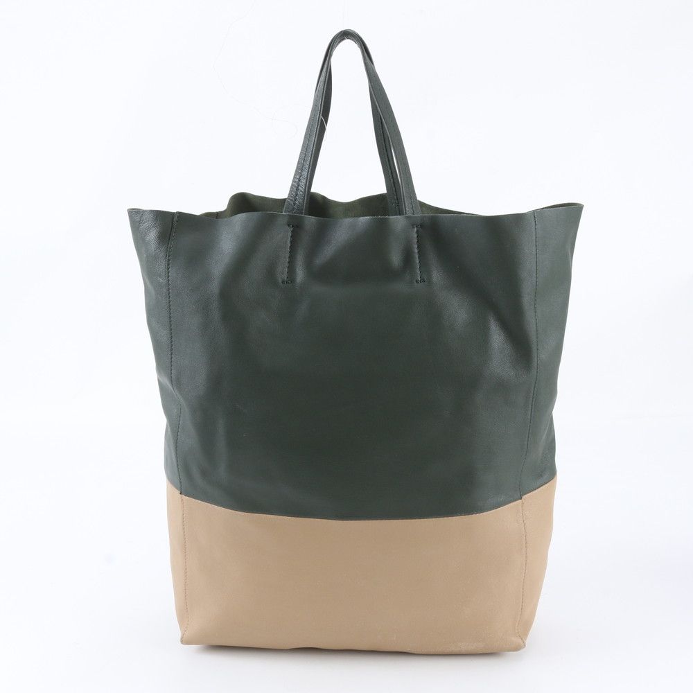 Celine Horizontal Cabas Bicolor Leather Tote Shoulder Hand — view 3