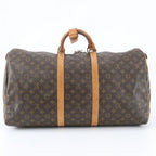 Louis Vuitton Monogram Keepall 55 Leather Boston Bag Tote Carry — view 3
