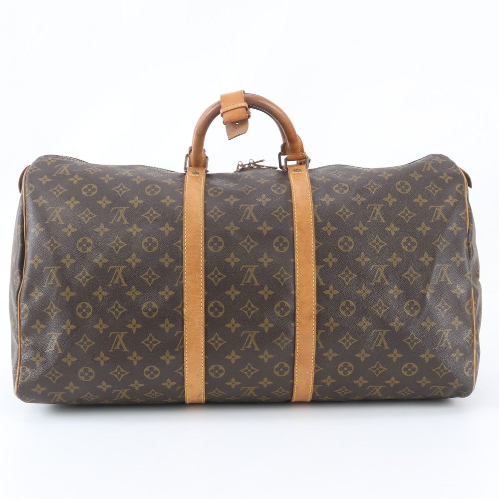 Louis Vuitton Monogram Keepall 55 Leather Boston Bag Tote Carry — view 3