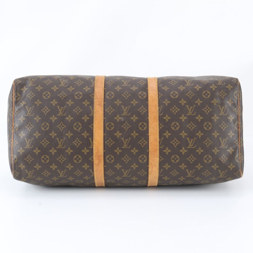 Louis Vuitton Monogram Keepall 55 Leather Boston Bag Tote Carry — view 6