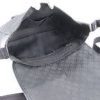 Gucci GG Nylon Leather Shoulder Bag Crossbody Messenger Black — view 7