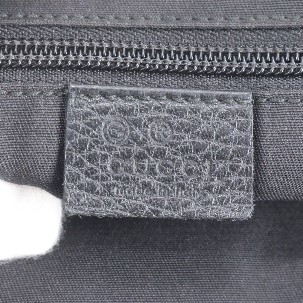 Gucci GG Nylon Leather Shoulder Bag Crossbody Messenger Black — view 8