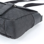 Gucci GG Nylon Leather Shoulder Bag Crossbody Messenger Black — view 4