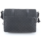 Gucci GG Nylon Leather Shoulder Bag Crossbody Messenger Black — view 3