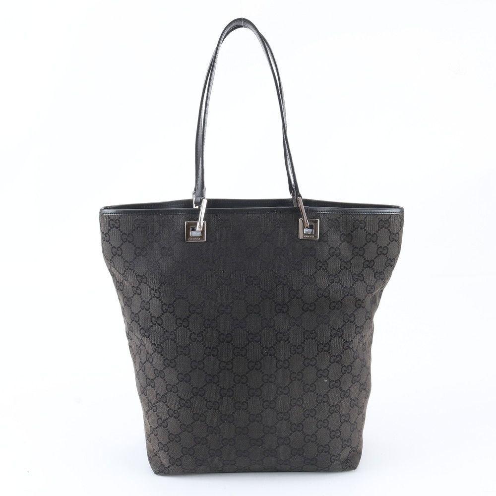 Gucci GG Canvas 002 Leather Tote Shoulder Hand Black — view 3