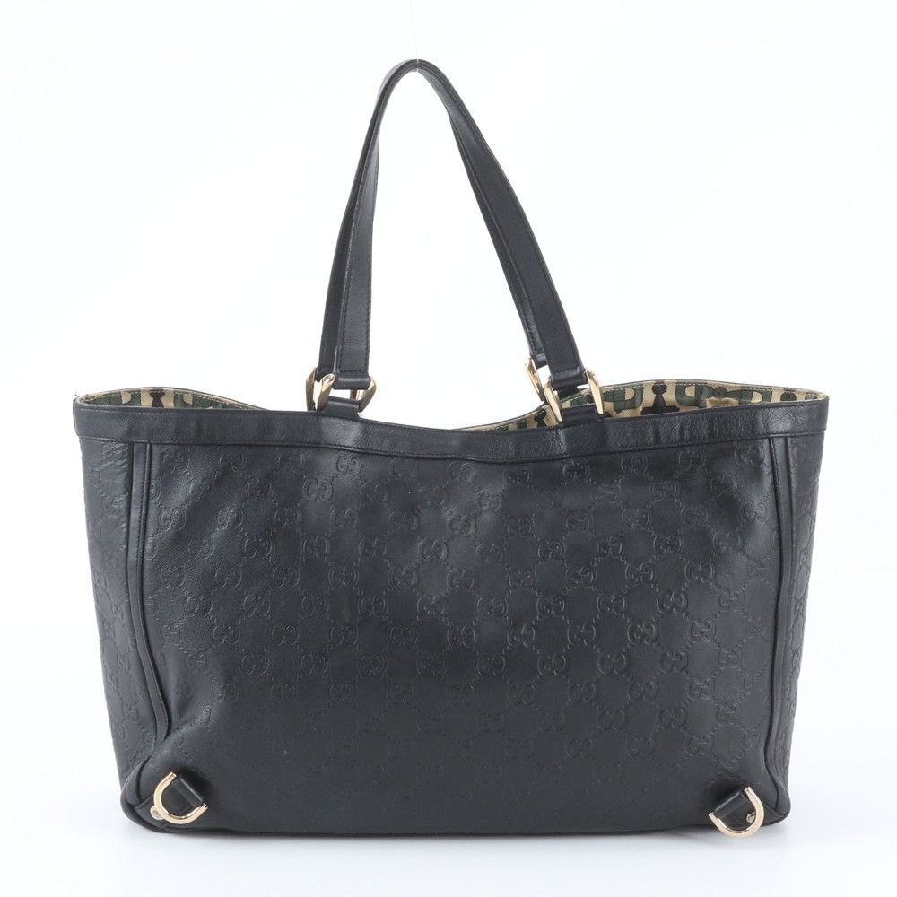 Gucci Guccissima Abbey Leather Tote Shoulder Black — view 3