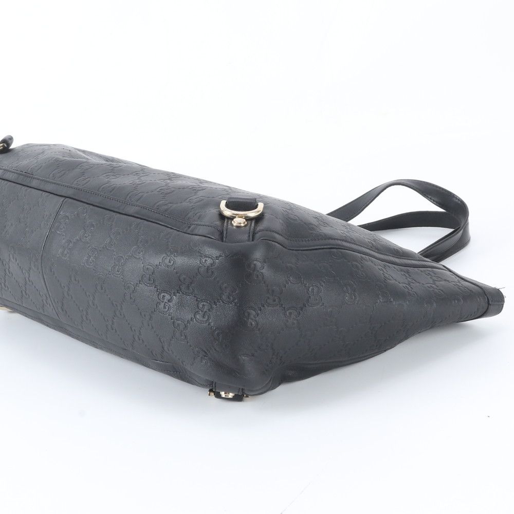 Gucci Guccissima Abbey Leather Tote Shoulder Black — view 4