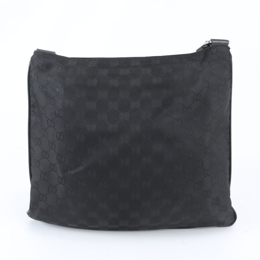 Gucci GG Canvas Leather Shoulder Bag Crossbody Messenger Black — view 3