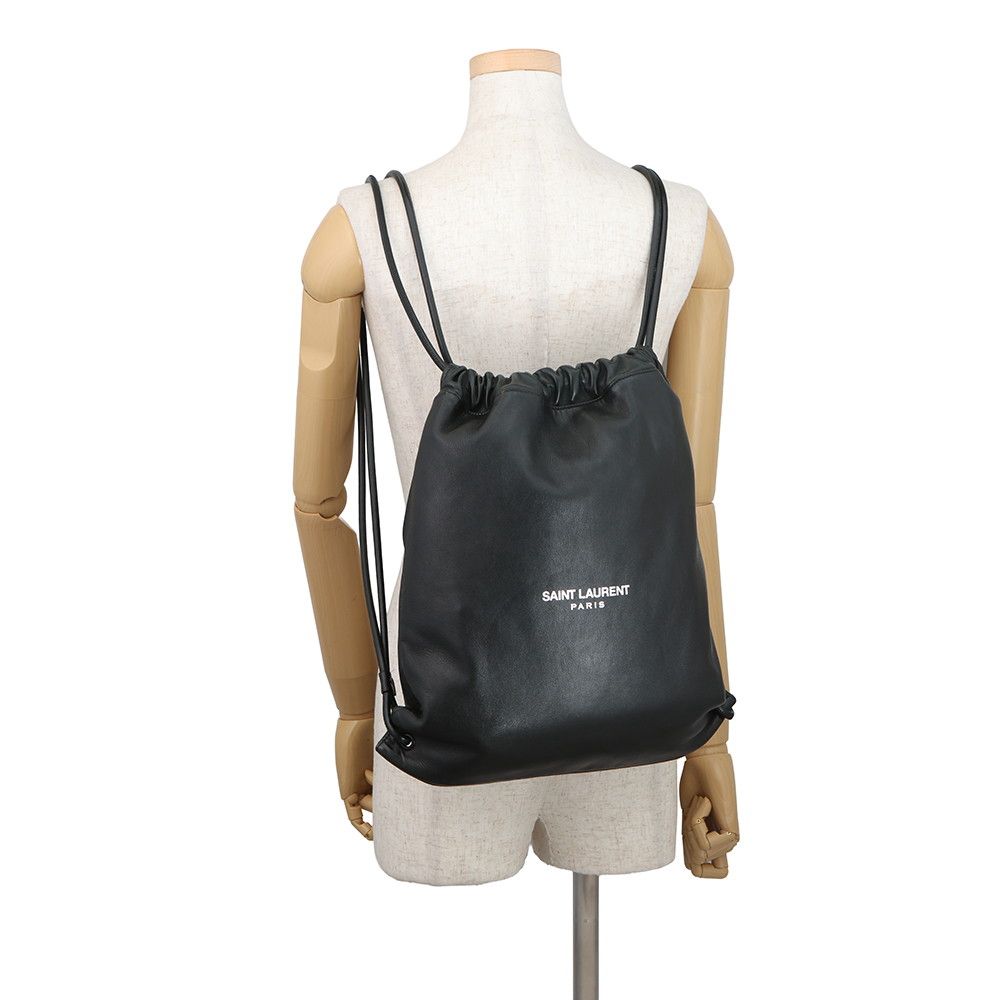 Saint Laurent Paris Backpack Teddy Leather Black — view 4