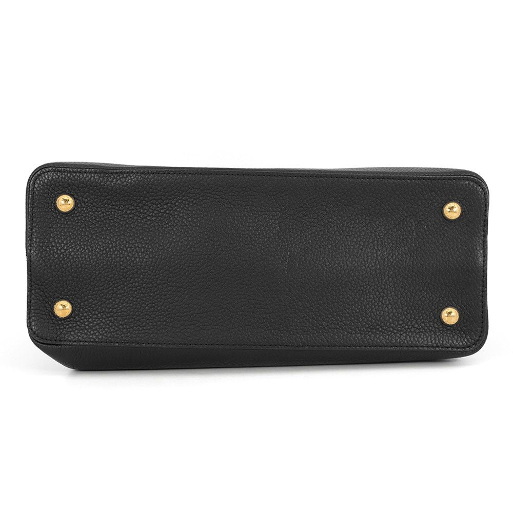 Louis Vuitton Handbag Capucines MM Taurillon Leather Bag Black — view 3