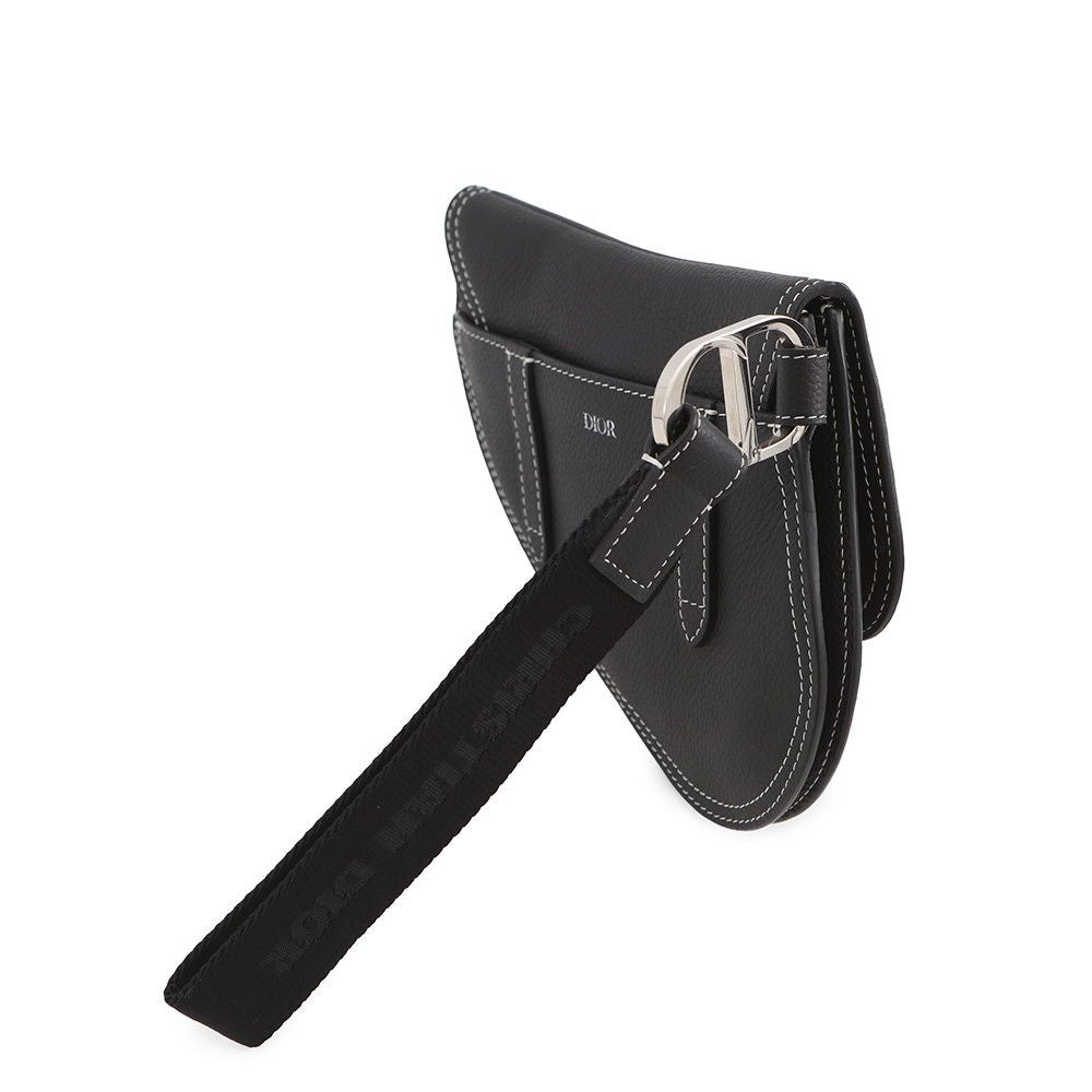 Dior Clutch Kaws Collaboration Saddle Bag Leather Black — view 2
