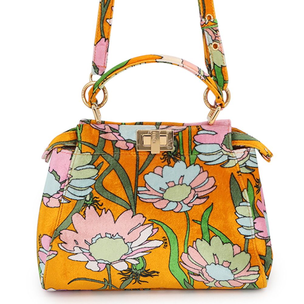 Fendi Handbag Peekaboo Iconic Mini Velour 2-Way