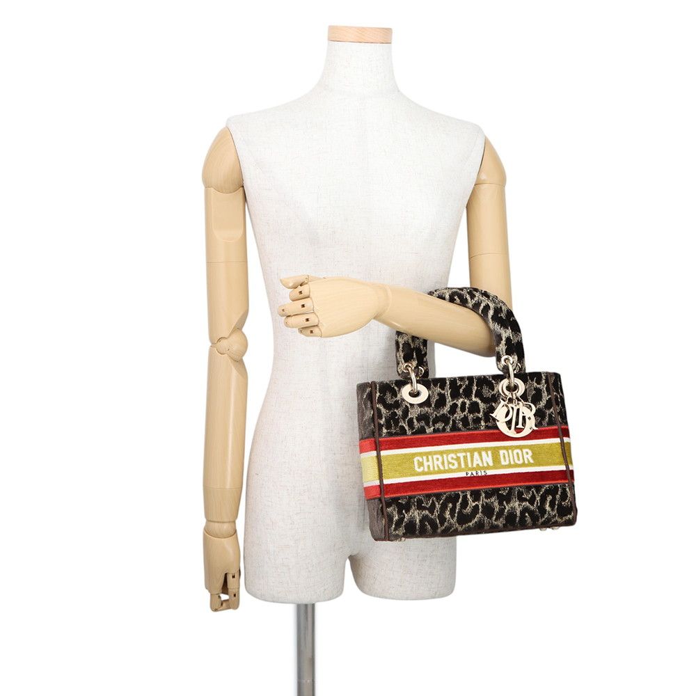 Dior Handbag Light Velvet 2-Way Leopard — view 4