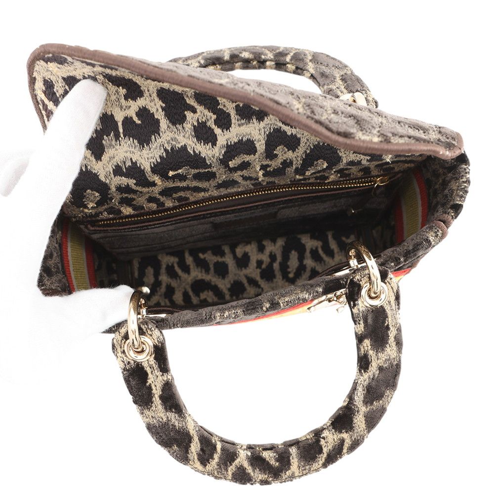 Dior Handbag Light Velvet 2-Way Leopard — view 6