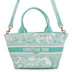 Dior Handbag Toile de Jouy Embroidery Pannier Chapeau 2-Way