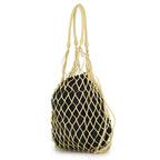 Prada Tote Mesh Triangle Logo Leather Nylon Handbag Black — view 2