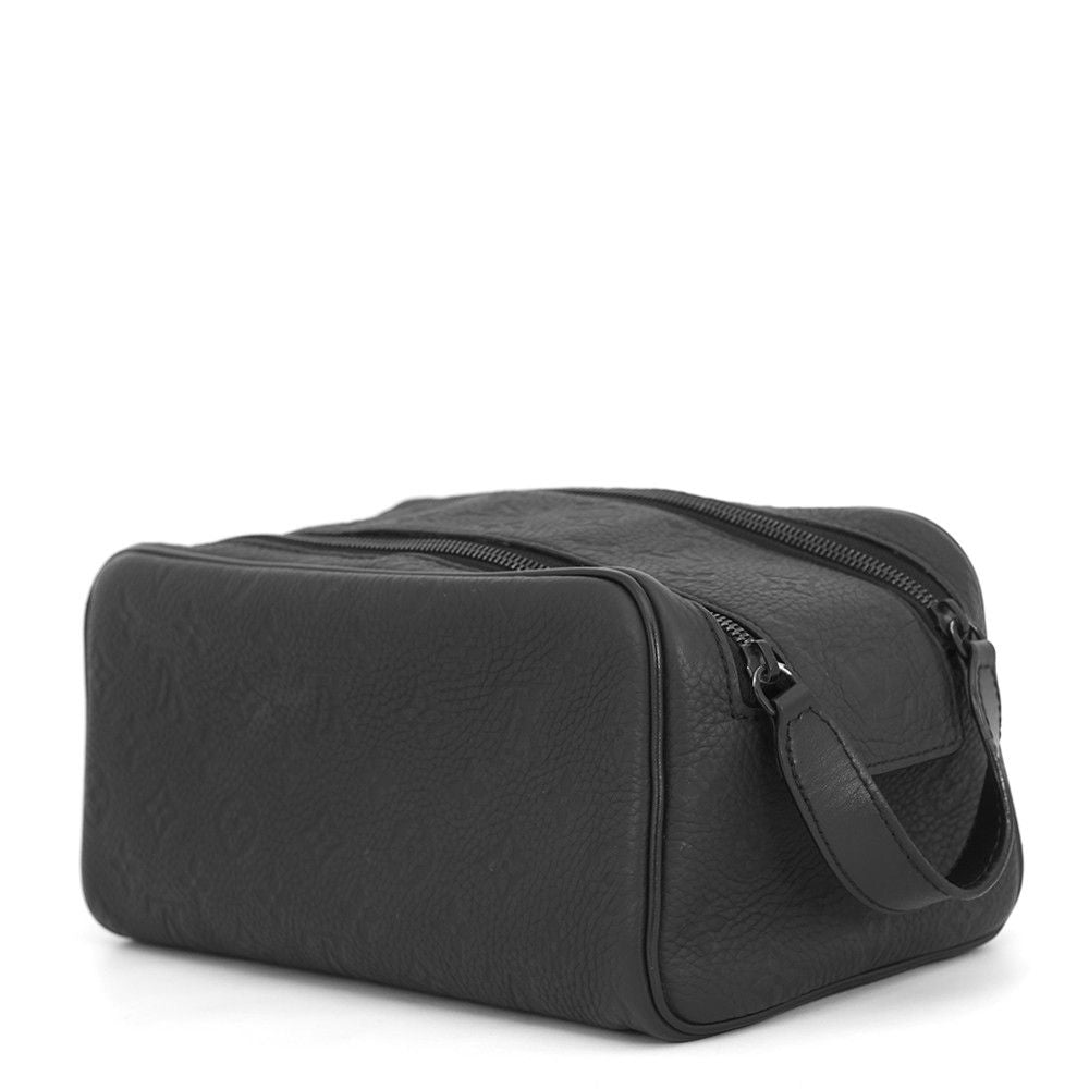 Louis Vuitton Clutch Monogram Taurillon Dopp Kit Pouch Handbag Black — view 2