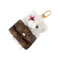 Louis Vuitton Bag Charm Monogram Faux Fur LV Kitten Earphones Case
