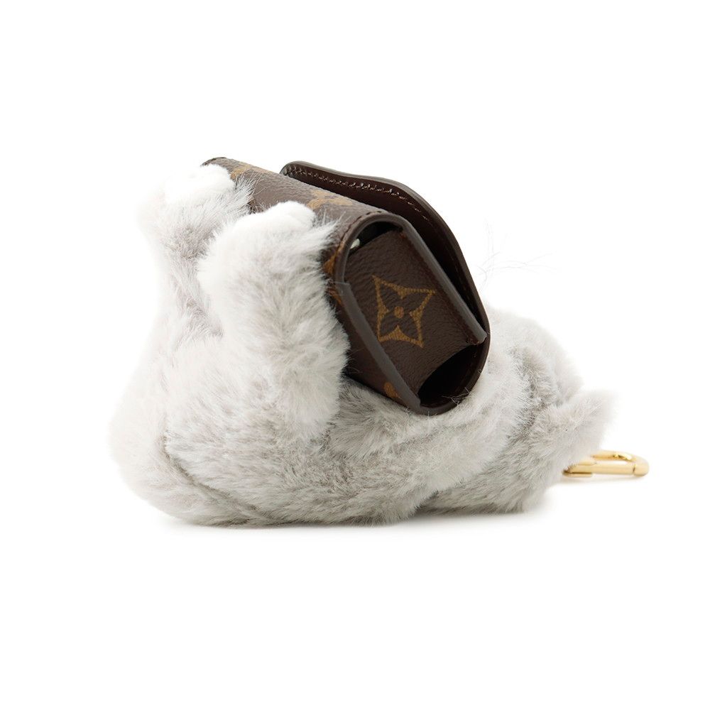 Louis Vuitton Bag Charm Monogram Faux Fur LV Kitten Earphones Case — view 2