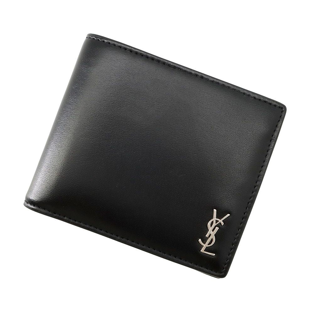 Saint Laurent Paris Bifold Wallet Compact Leather Black