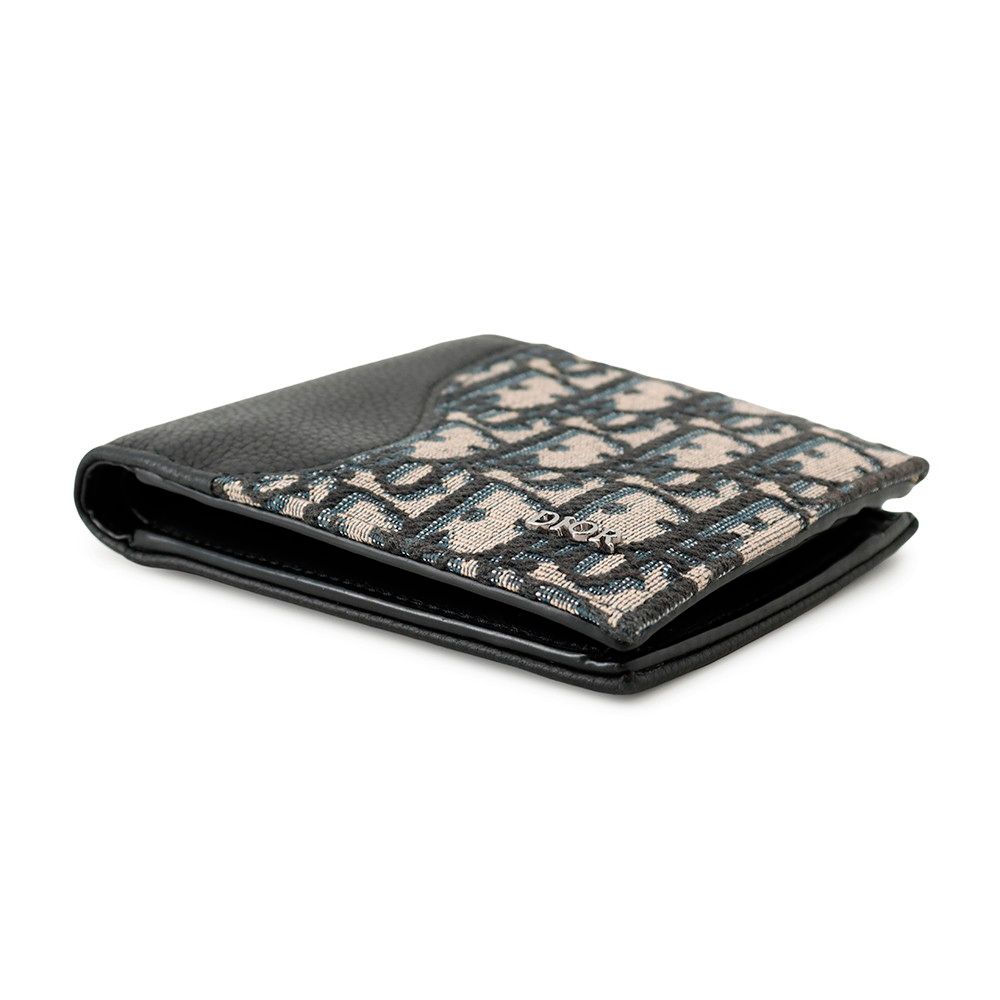 Dior Bifold Wallet Saddle Jacquard Black — view 2
