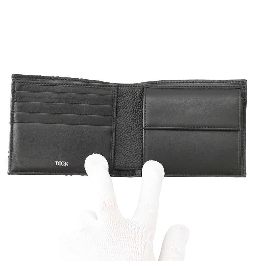 Dior Bifold Wallet Saddle Jacquard Black — view 4