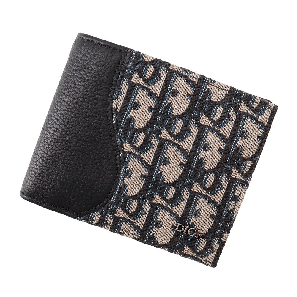 Dior Bifold Wallet Saddle Jacquard Black