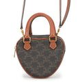 Celine Triomphe Heart Leather 2-Way Shoulder Bag Brown
