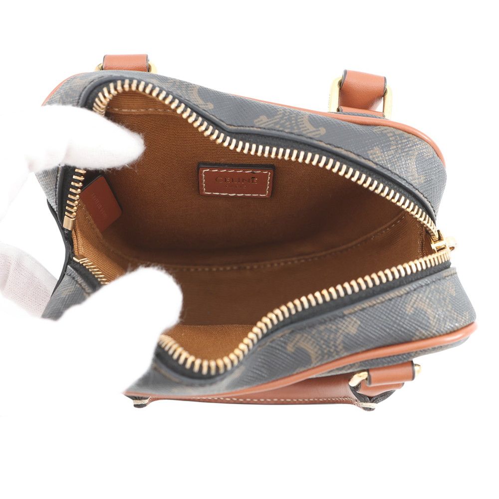 Celine Triomphe Heart Leather 2-Way Shoulder Bag Brown — view 6